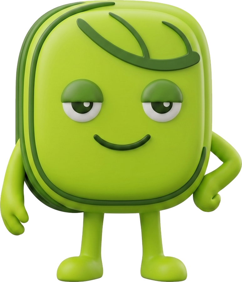 LeafLab mascot standing proudly